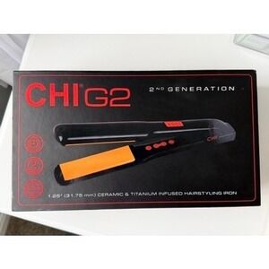 CHI G2 Flat Iron Hair Straightener Womens 1.25 Inch Black NEW Ceramic Titanium